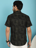 Thumbnail for Indian Needle Men's Printed Casual Shirt - Black - Distacart