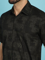 Thumbnail for Indian Needle Men's Printed Casual Shirt - Black - Distacart