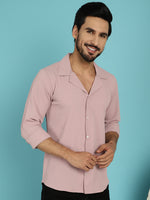 Thumbnail for Indian Needle Men's Lapel Collar Casual Shirt - Magenta - Distacart