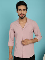 Thumbnail for Indian Needle Men's Lapel Collar Casual Shirt - Magenta - Distacart