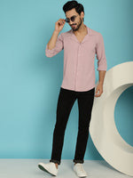 Thumbnail for Indian Needle Men's Lapel Collar Casual Shirt - Magenta - Distacart