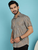 Thumbnail for Indian Needle Men's Floral Printed Casual Shirt - Beige - Distacart