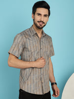 Thumbnail for Indian Needle Men's Floral Printed Casual Shirt - Beige - Distacart