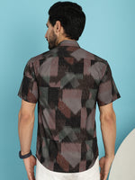 Thumbnail for Indian Needle Men's Floral Printed Casual Shirt - Brown - Distacart