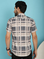Thumbnail for Indian Needle Men's Checked Casual Shirt - Grey - Distacart