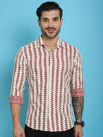 Thumbnail for Indian Needle Men's Woven Design Cotton Shirt - Maroon - Distacart