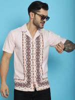 Thumbnail for Indian Needle Men's Printed Half Sleeve Lycra Shirt - Pink - Distacart