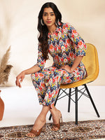 Thumbnail for Janasya Multicolor Cotton Ikat Printed Set - Distacart