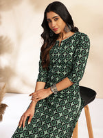 Thumbnail for Janasya Green Cotton Printed Sets - Distacart