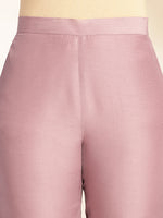 Thumbnail for Janasya Lavender Chinnon Solid Wrap Kurta Set