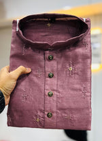 Thumbnail for Prazu Fashion Onion Pink Silk Embroidered Kurta With Pajama