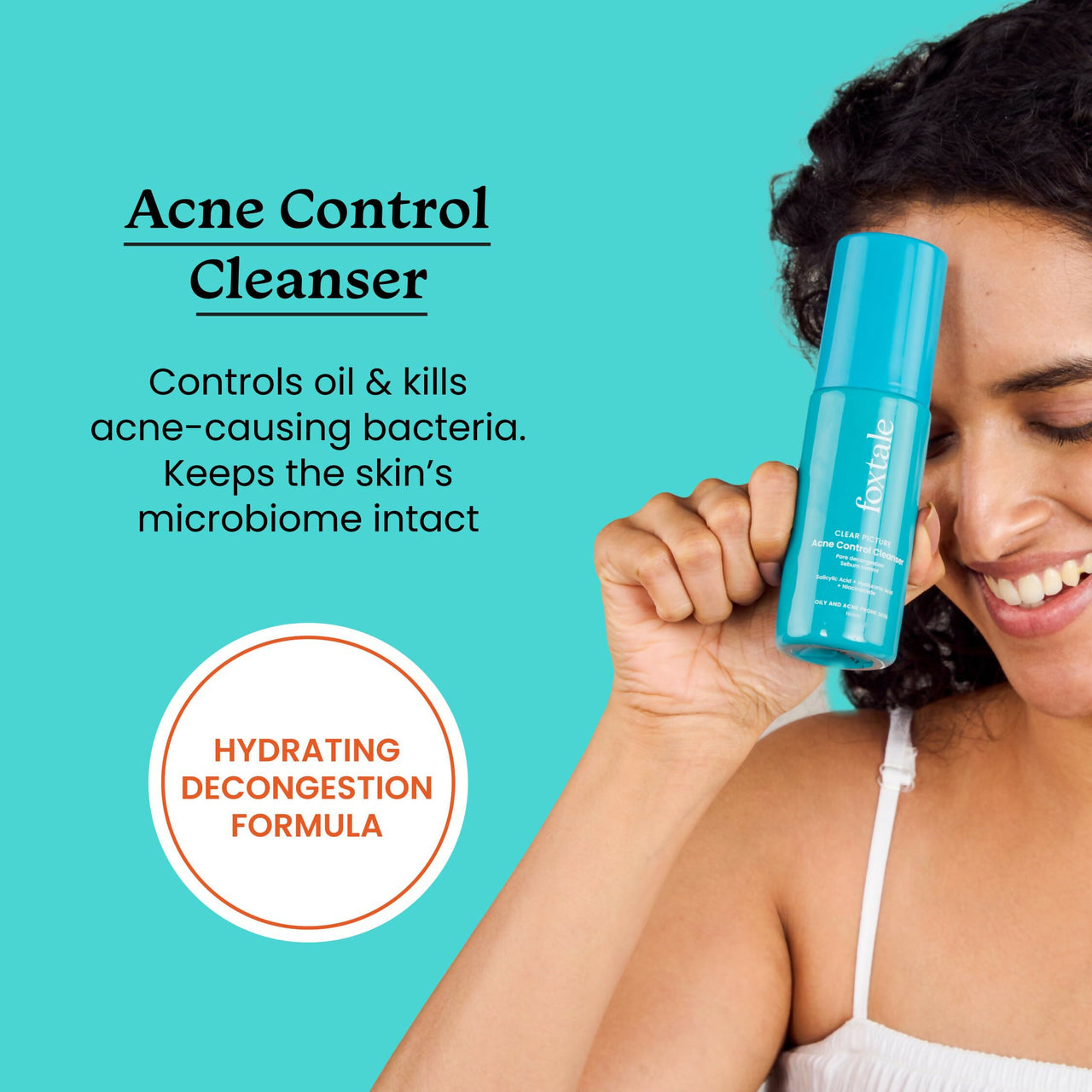 Foxtale 2% Salicylic Acid Acne Control Cleanser For Oily And Acne Prone Skin - Reduces Pimples and Breakouts