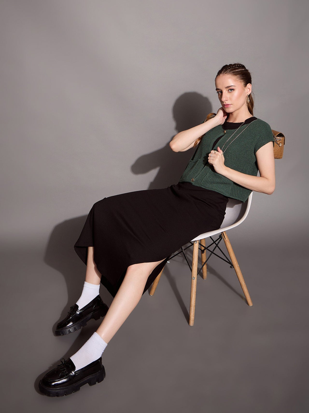 Lyush Women Black Ribbed Sleeveless Bodycon Maxi Dress