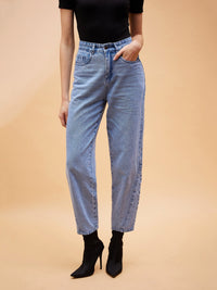 Thumbnail for Lyush Women Ice Blue Balloon Fit Jeans