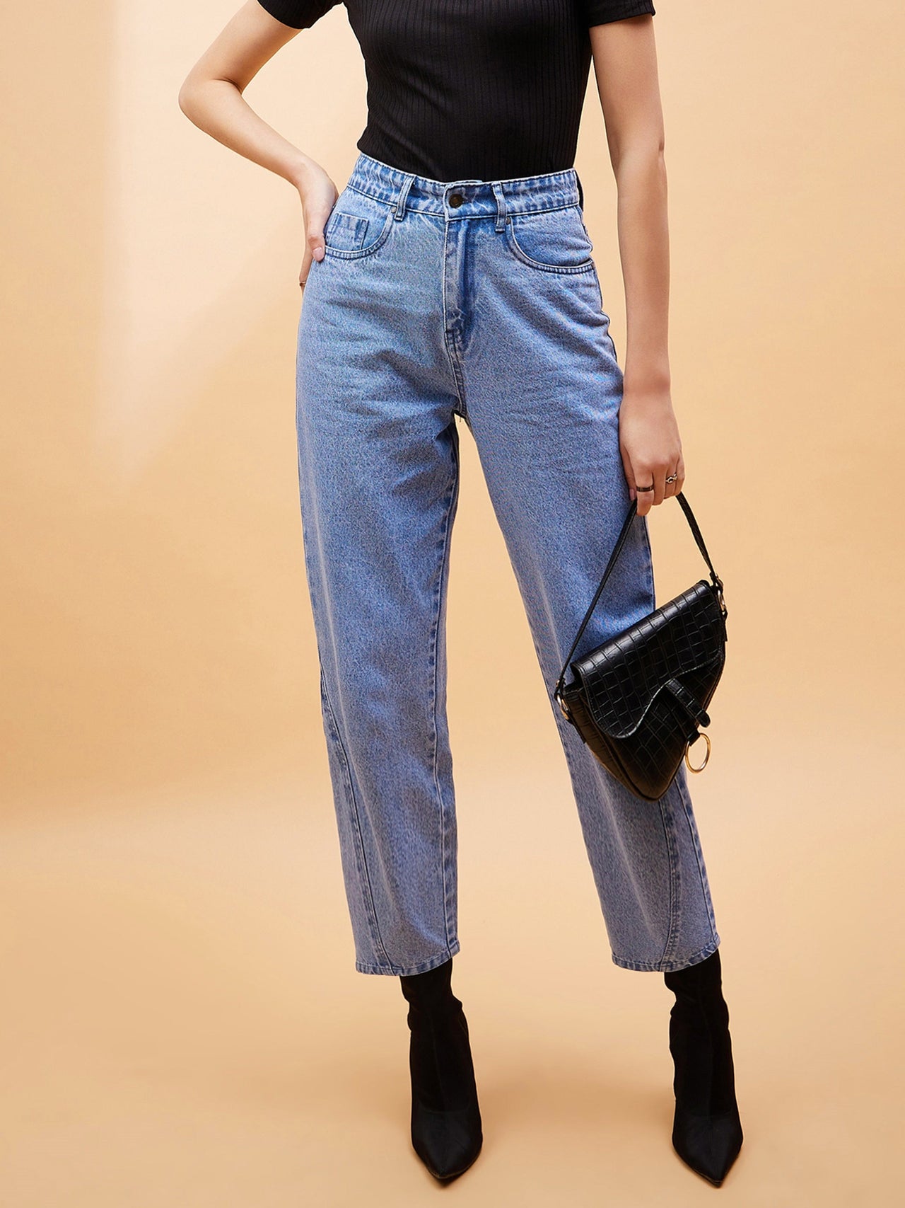 Lyush Women Ice Blue Balloon Fit Jeans