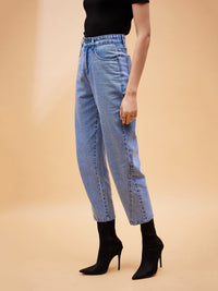 Thumbnail for Lyush Women Ice Blue Balloon Fit Jeans