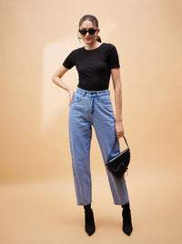 Thumbnail for Lyush Women Ice Blue Balloon Fit Jeans