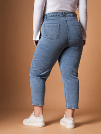 Thumbnail for Lyush Women Ice Blue Denim Balloon Fit Jeans