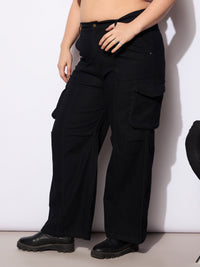 Thumbnail for Lyush Women Black Denim Front Seam Side Pockets Straight Jeans