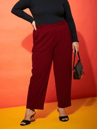 Thumbnail for Lyush Women Maroon Balloon Fit Pants