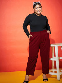Thumbnail for Lyush Women Maroon Balloon Fit Pants