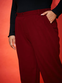 Thumbnail for Lyush Women Maroon Balloon Fit Pants