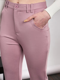 Thumbnail for Lyush Women Light Pink Knit Bell Bottom Pants