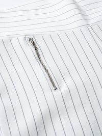 Thumbnail for Lyush White Side Zipper Striped Jeggings