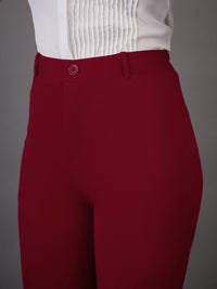 Thumbnail for Lyush Women Red Peplum Top With Bell Bottom Pants - Distacart
