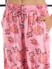 Thumbnail for Lyush Women White & Pink Floral Top With Pants
