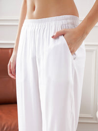 Thumbnail for Lyush Women White Satin Shirt With Lounge Pants