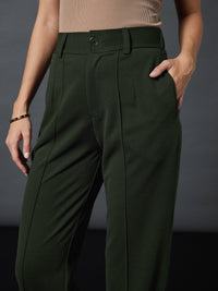 Thumbnail for Lyush Women Olive Longline Blazer With Darted Pants