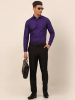 Thumbnail for Jainish Men's Purple Formal Solid Shirts - Distacart