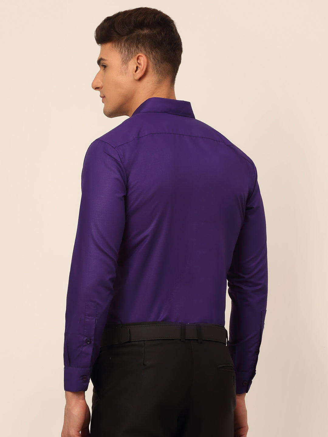 Jainish Men's Purple Formal Solid Shirts - Distacart