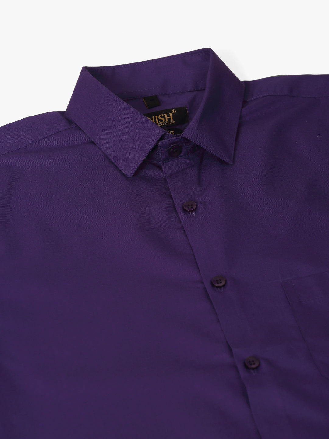 Jainish Men's Purple Formal Solid Shirts - Distacart