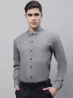 Thumbnail for Jainish Men's Dark-Grey Cotton Solid Formal Shirt - Distacart