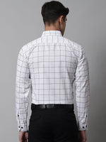 Thumbnail for Jainish Men's Cotton Checked Formal Shirts - White - Distacart