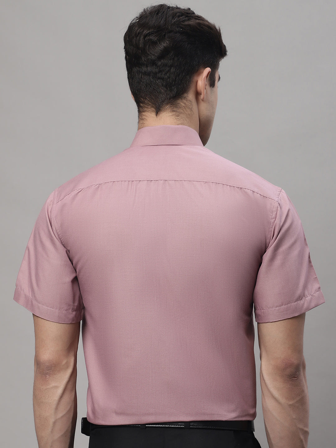 Jainish Men's Cotton Half Sleeves Solid Formal Shirts - Magenta - Distacart