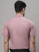 Thumbnail for Jainish Men's Cotton Half Sleeves Solid Formal Shirts - Magenta - Distacart