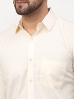 Thumbnail for Jainish Men's Solid Formal Shirts - Cream - Distacart