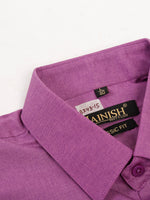 Thumbnail for Jainish Men's Cotton Solid Half Sleeves Formal Shirt - Purple - Distacart