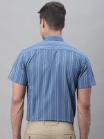 Thumbnail for Jainish Men's Blue Striped Formal Shirt - Distacart