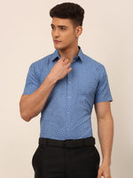 Thumbnail for Jainish Men's Cotton Printed Formal Shirts - Blue - Distacart