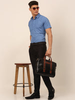 Thumbnail for Jainish Men's Cotton Printed Formal Shirts - Blue - Distacart