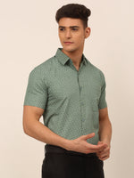 Thumbnail for Jainish Men's Cotton Printed Formal Shirts - Green - Distacart