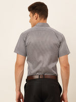 Thumbnail for Jainish Men's White Classic Striped Formal Shirt - Distacart