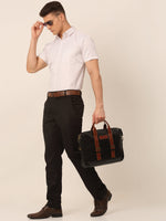 Thumbnail for Jainish Men's White Classic Striped Formal Shirt - Distacart