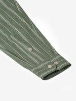 Thumbnail for Jainish Men's Green & White Classic Striped Formal Shirt - Distacart