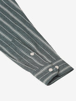 Thumbnail for Jainish Men's Grey & White Classic Striped Formal Shirt - Distacart