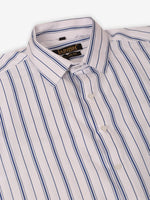 Thumbnail for Jainish Men's White & Blue Classic Striped Formal Shirt - Distacart
